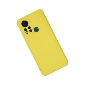 Newface İnfinix Hot 11S Kılıf Nano Içi Kadife Silikon - Sarı
