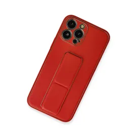 Newface Iphone 13 Pro Kılıf Coco Deri Standlı Kapak - Kırmızı