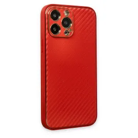 Newface Iphone 13 Pro Max Kılıf Coco Karbon Silikon - Kırmızı
