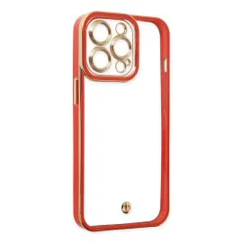 Newface Iphone 13 Pro Max Kılıf Liva Lens Silikon - Kırmızı
