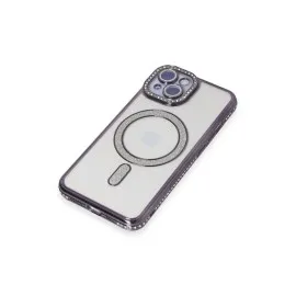 Newface Iphone 15 Kılıf Joke Simli Magneticsafe Kılıf - Derin Mor