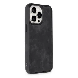 Newface Iphone 15 Pro Max Kılıf Aras Deri Kapak - Siyah
