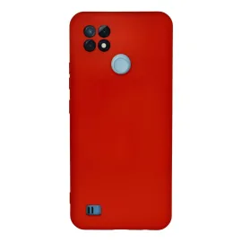 Newface Realme C21 Kılıf Nano Içi Kadife Silikon - Kırmızı