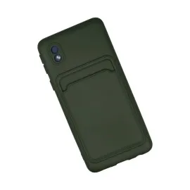 Newface Samsung Galaxy A01 Core Kılıf Kelvin Kartvizitli Silikon - Koyu Yeşil