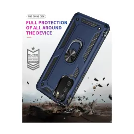 Newface Samsung Galaxy A02S Kılıf Sofya Yüzüklü Silikon Kapak - Lacivert