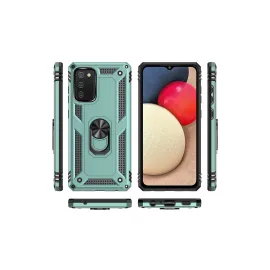 Newface Samsung Galaxy A02S Kılıf Sofya Yüzüklü Silikon Kapak - Yeşil