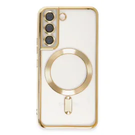 Newface Samsung Galaxy S22 Kılıf Kross Magneticsafe Kapak - Gold
