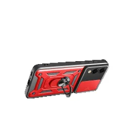 Newface Samsung Galaxy S25 Edge Pars Lens Yüzüklü Silikon - Kırmızı