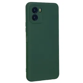 Newface Vivo Y15S Kılıf Nano Içi Kadife Silikon - Koyu Yeşil