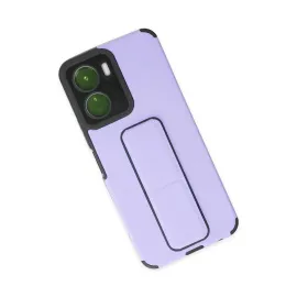 Newface Vivo Y16 Kılıf Mega Standlı Silikon - Lila