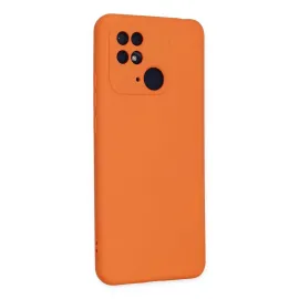 Newface Xiaomi Redmi 10C Kılıf Nano Içi Kadife Silikon - Turuncu