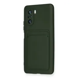 Newface Xiaomi Redmi K40 Pro Kılıf Kelvin Kartvizitli Silikon - Koyu Yeşil