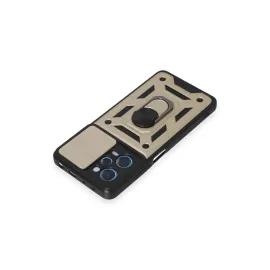 Newface Xiaomi Redmi Note 12 Pro 5G Kılıf Pars Lens Yüzüklü Silikon - Gold