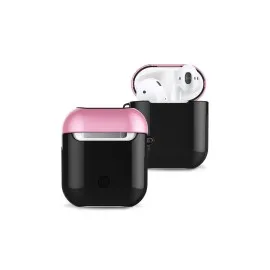 Newface Airpods 2 (2.nesil) 3In1 Kılıf - Siyah-Pembe