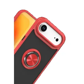 Newface Apple Iphone 17 Air Montreal Yüzüklü Silikon Kapak - Kırmızı