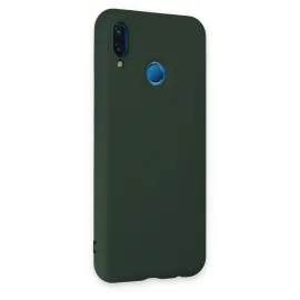 Newface Huawei P20 Lite Kılıf Nano Içi Kadife Silikon - Koyu Yeşil