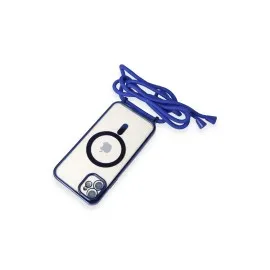 Newface Iphone 11 Kılıf Divo Lazer Askılı Magsafe Kapak - Mavi