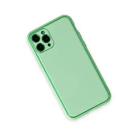 Newface Iphone 11 Pro Kılıf Coco Deri Silikon Kapak - Açık Yeşil