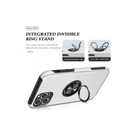 Newface Iphone 11 Pro Max Kılıf Elit Yüzüklü Kapak - Gümüş