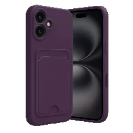 Newface Iphone 16 Kılıf Kelvin Kartvizitli Silikon - Derin Mor