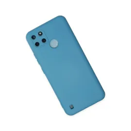 Newface Realme C25Y Kılıf Nano Içi Kadife Silikon - Mavi