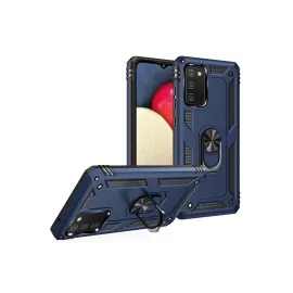 Newface Samsung Galaxy A03S Kılıf Sofya Yüzüklü Silikon Kapak - Lacivert