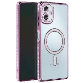 Newface Samsung Galaxy A06 Joke Simli Magneticsafe Kılıf - Derin Mor