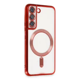 Newface Samsung Galaxy S22 Kılıf Kross Magneticsafe Kapak - Kırmızı