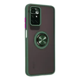 Newface Xiaomi Redmi 10 2022 Kılıf Montreal Yüzüklü Silikon Kapak - Yeşil