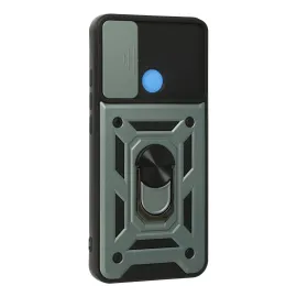 Newface Xiaomi Redmi 9C Kılıf Pars Lens Yüzüklü Silikon - Yeşil