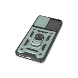 Newface Xiaomi Redmi Note 12 5G Kılıf Pars Lens Yüzüklü Silikon - Yeşil