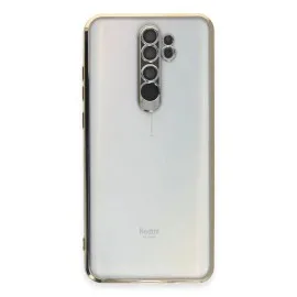 Newface Xiaomi Redmi Note 8 Pro Kılıf Razer Lensli Silikon - Gold