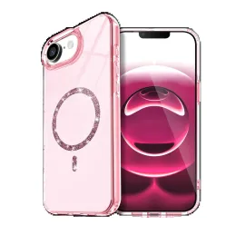 Newface Apple Iphone 16E Live Diamond Magsafe Kapak - Pembe