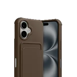 Newface Apple Iphone 17 Kelvin Kartvizitli Silikon - Kahverengi