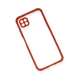 Newface Huawei P40 Lite Kılıf Miami Şeffaf Silikon - Kırmızı