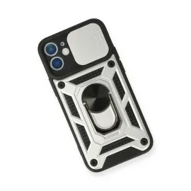 Newface Iphone 12 Mini Kılıf Pars Lens Yüzüklü Silikon - Gümüş
