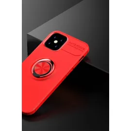 Newface Iphone 12 Mini Kılıf Range Yüzüklü Silikon - Kırmızı