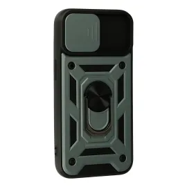 Newface Iphone 13 Kılıf Pars Lens Yüzüklü Silikon - Yeşil