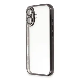 Newface Iphone 16 Kılıf Razer Lensli Silikon - Siyah