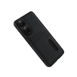 Newface Oppo A38 Sara Kartvizitli Deri Kılıf - Siyah