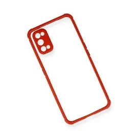 Newface Realme 7 Pro Kılıf Miami Şeffaf Silikon - Kırmızı