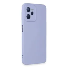 Newface Realme C35 Kılıf Nano Içi Kadife Silikon - Lila