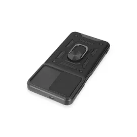 Newface Samsung Galaxy A14 4G Kılıf Pars Lens Yüzüklü Silikon - Siyah