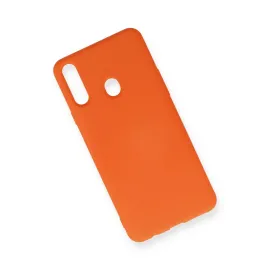 Newface Samsung Galaxy A20S Kılıf Nano Içi Kadife Silikon - Turuncu