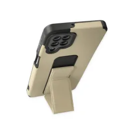 Newface Samsung Galaxy A22 Kılıf Mega Standlı Silikon - Gold