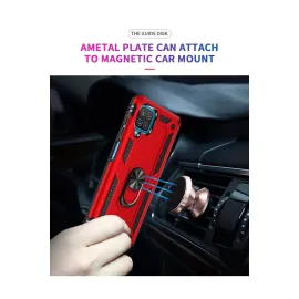 Newface Samsung Galaxy A22 Kılıf Sofya Yüzüklü Silikon Kapak - Kırmızı