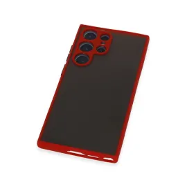 Newface Samsung Galaxy S22 Ultra Kılıf Montreal Silikon Kapak - Kırmızı