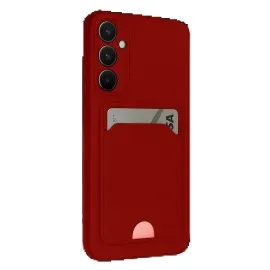 Newface Samsung Galaxy S24 Fe Kılıf Kelvin Kartvizitli Silikon - Kırmızı