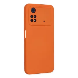 Newface Xiaomi Poco M4 Pro 4G Kılıf Nano Içi Kadife Silikon - Turuncu