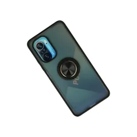 Newface Xiaomi Redmi K40 Kılıf Montreal Yüzüklü Silikon Kapak - Siyah